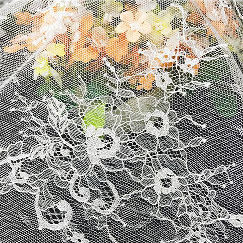 Lace Fabric Cutwork White Nylon for Bridal Wholesale Supplier 6